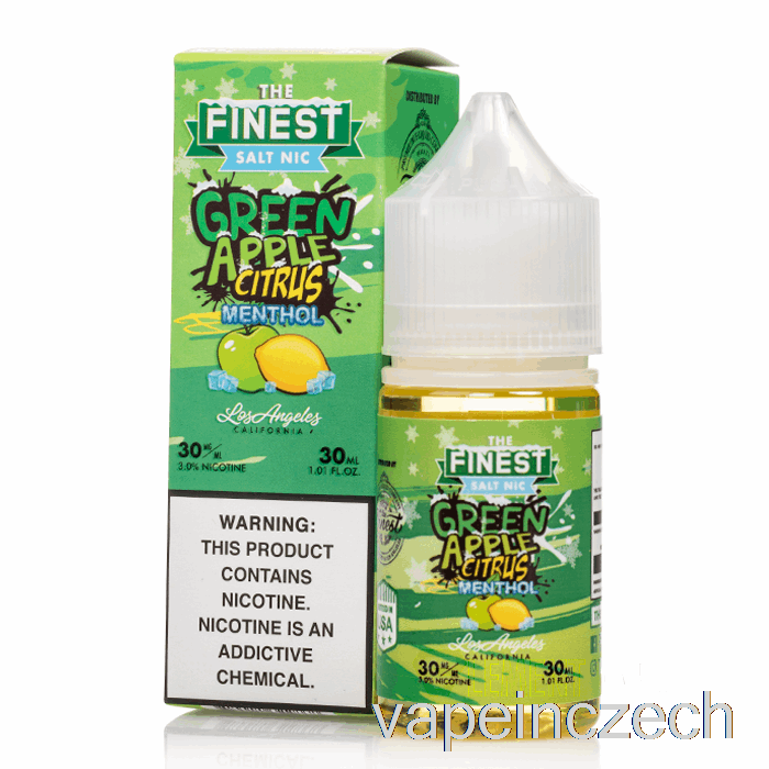 Zelené Jablko Citrus Mentol - Nejjemnější Bonbónová Edice Sůl Nic - 30ml 30mg Vape Pero